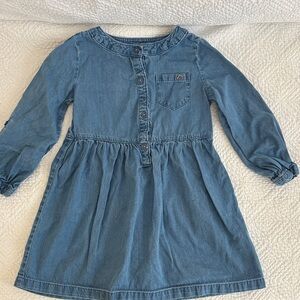 Simple Blue Button-Up Kids Dress